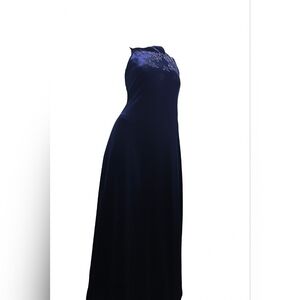 Vintage 90's Reitmans Midnight Blue Velvet Dress